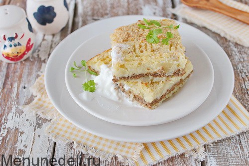 Картофельная запеканка с мясом как в детском саду