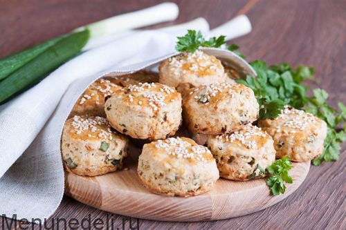 Мини-булочки с зеленым луком | Меню недели