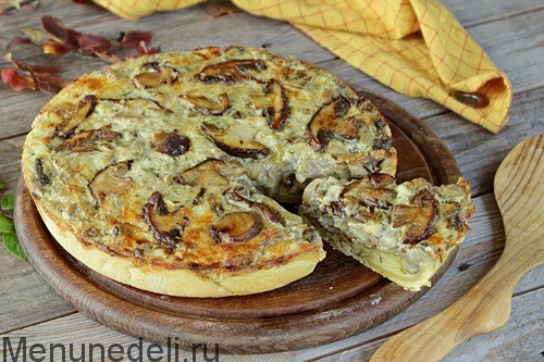 Пирог с белыми грибами и картофелем