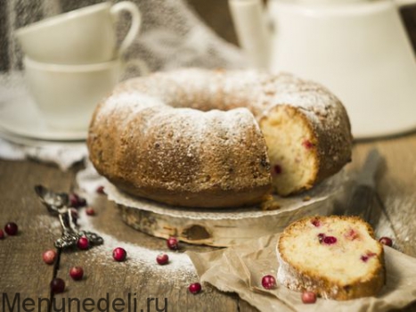 Рецепт сметанного кекса с брусникой | Меню недели