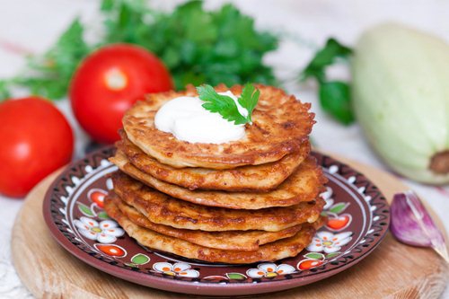 Оладьи из кабачков с сыром