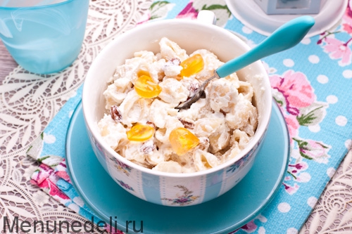 Готовим с ребенком: Макароны с творогом и изюмом | Меню недели