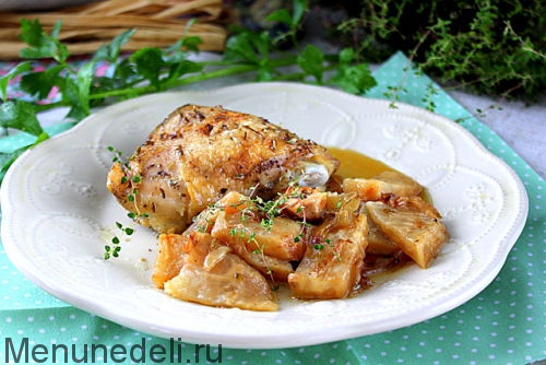Рецепт запеченной курицы с сельдереем | Меню недели