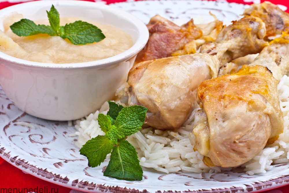 Рецепт куриных ножек с яблочным соусом | Меню недели