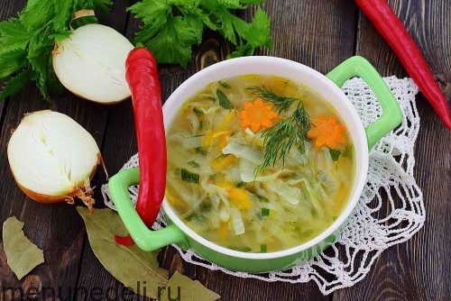 Рецепт лукового супа с капустой | Меню недели
