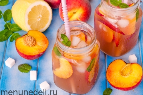 Рецепт холодного чая с персиками | Меню недели