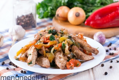 Куриное филе с болгарским перцем | Меню недели