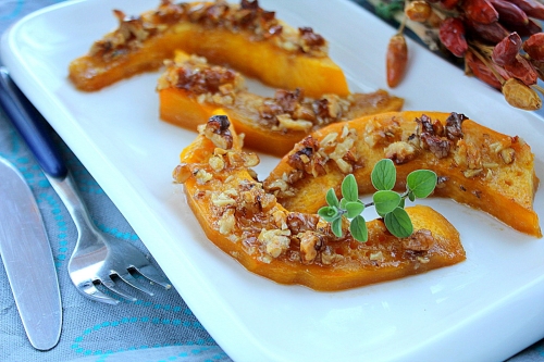 Запеченная тыква с медом и орехами | Меню недели